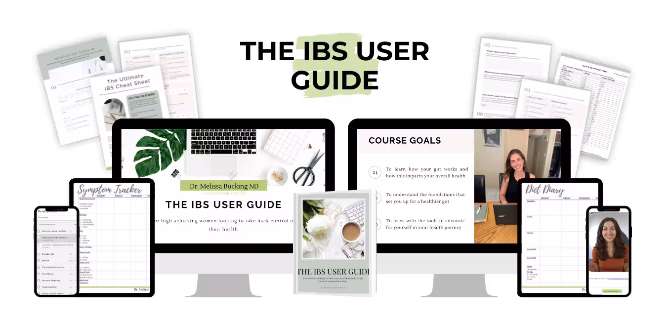 Multiple screens with images from a course called the IBS User Guide